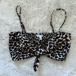 Express Leopard Print Crop Top